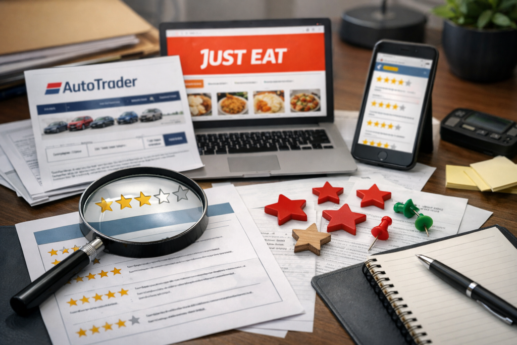 UK watchdog probes Autotrader, Just Eat and others over fake reviews